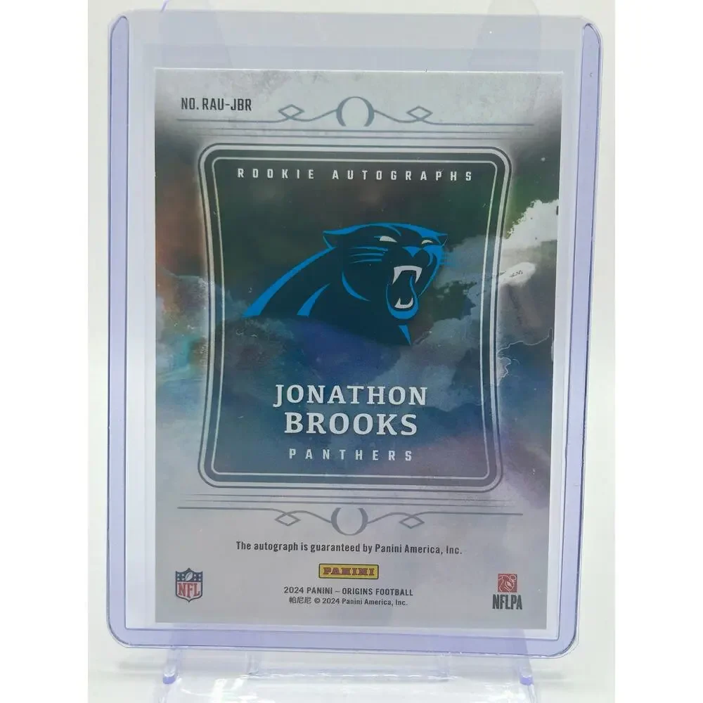 2024 Panini Origins Jonathon Brooks Rookie Red On Card Auto 14/99 SP Panthers RC
